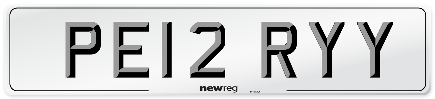 PE12 RYY Number Plate from New Reg